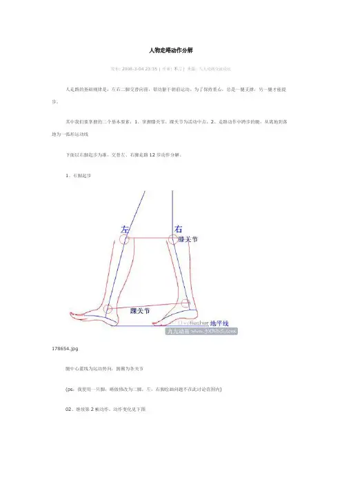 人物走路动作分解