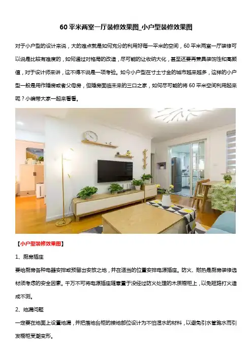 60平米两室一厅装修效果图_小户型装修效果图