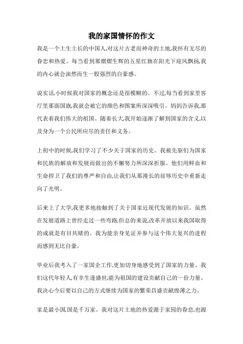 我的家国情怀的作文