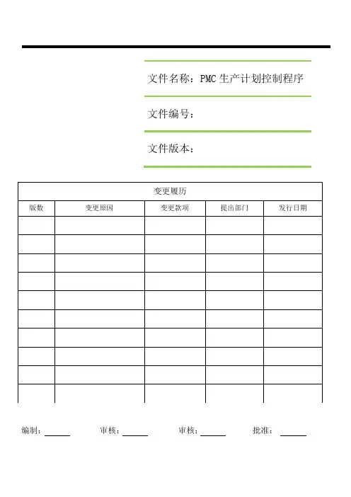 PMC生产计划控制程序