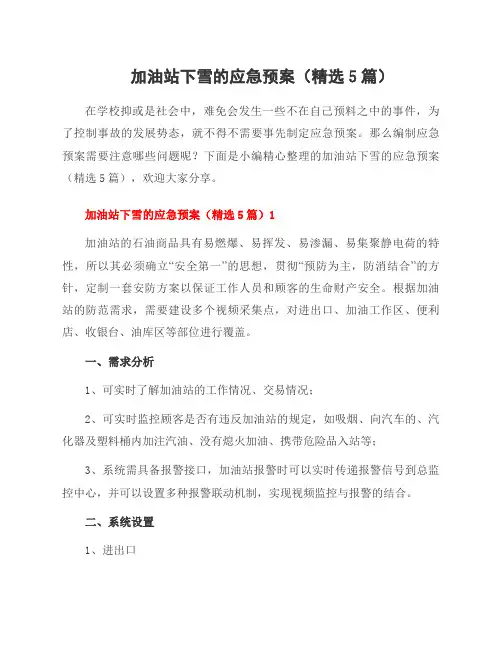 加油站下雪的应急预案(5篇)