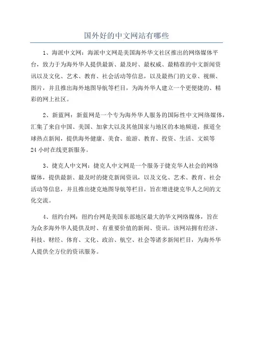国外好的中文网站有哪些