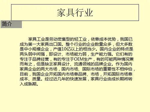 家具行业分析和竞品分析