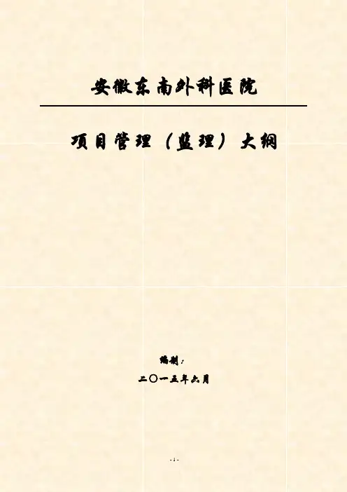 项目管理监理大纲