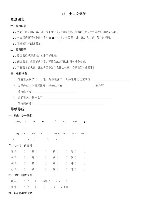 《十二次微笑》优秀教案