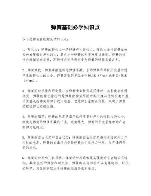 弹簧基础必学知识点