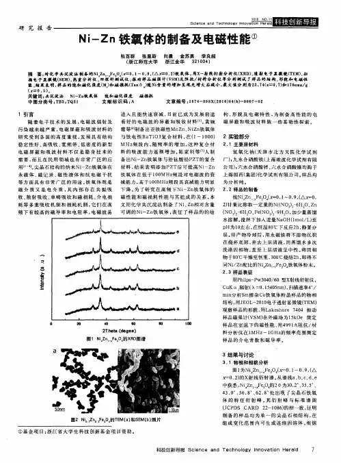 Ni-Zn铁氧体的制备及电磁性能