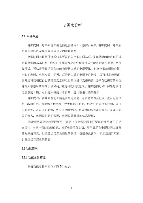 电影院网上订票系统