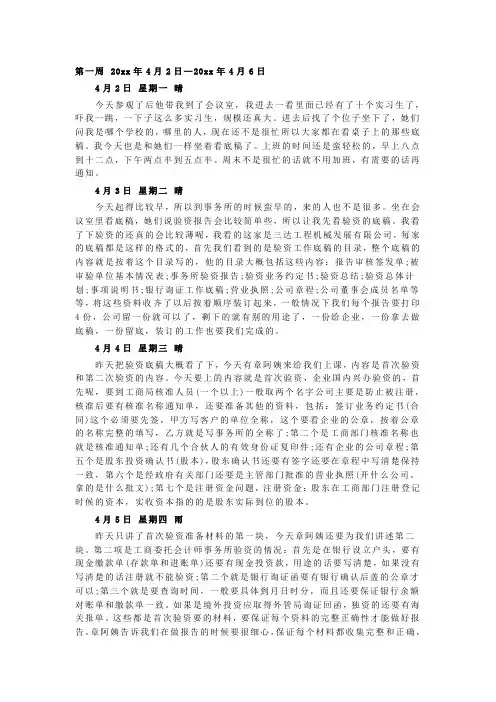 实习日记——审计日记26篇