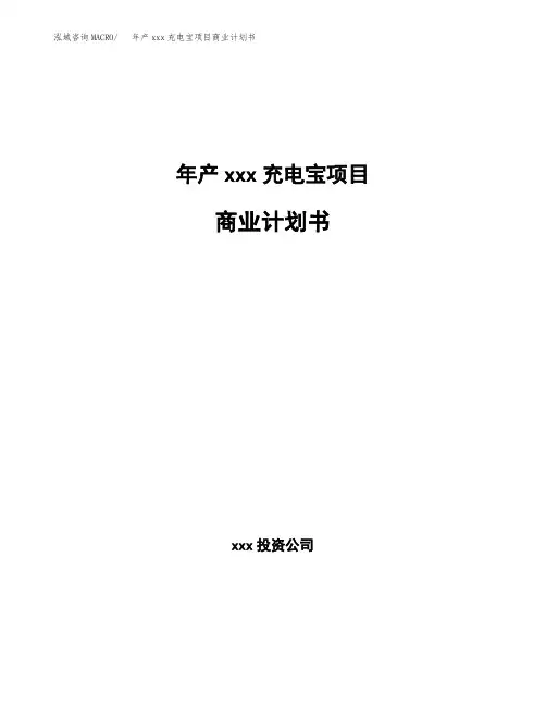 年产xxx充电宝项目商业计划书