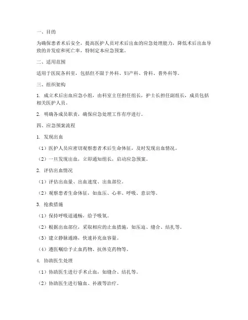 术后出血的应急预案