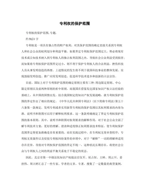 专利权的保护范围