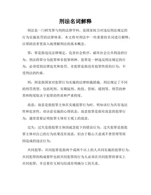 刑法名词解释