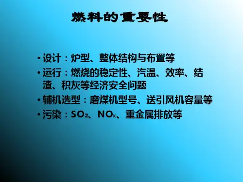 燃料特性与对锅炉运行影响