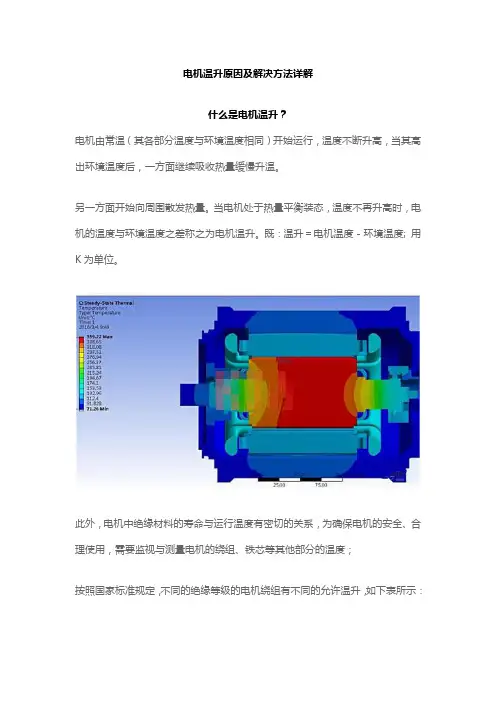 电机温升原因及解决方法详解