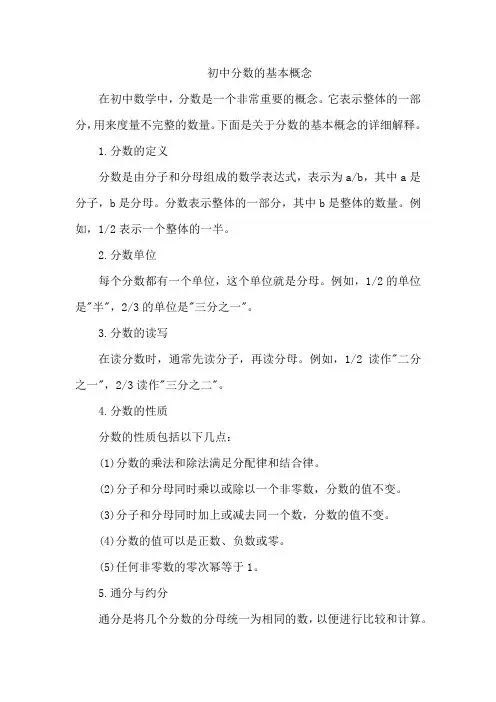 初中分数的基本概念