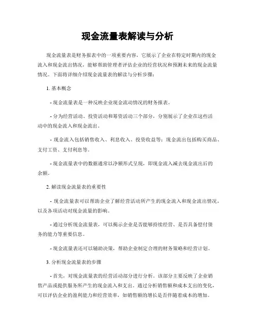 现金流量表解读与分析