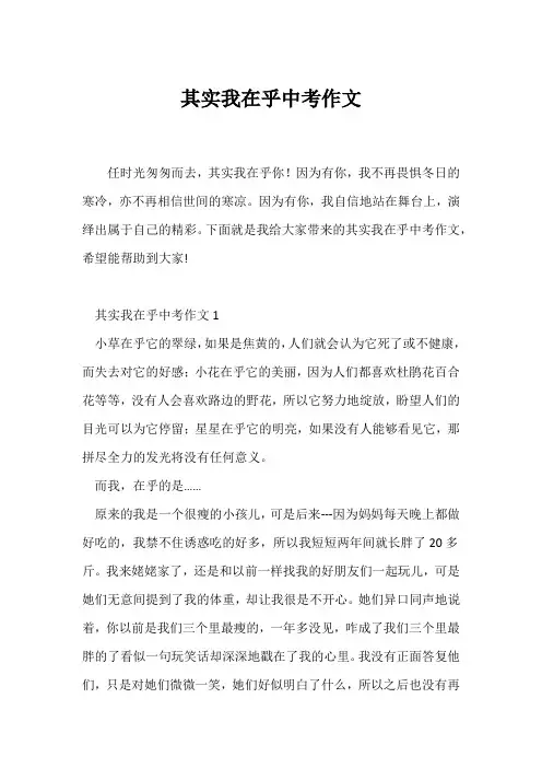 (中考作文)其实我在乎中考作文