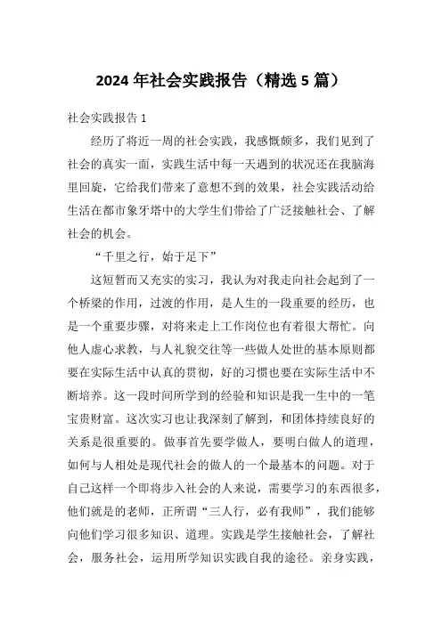 2024年社会实践报告(精选5篇)