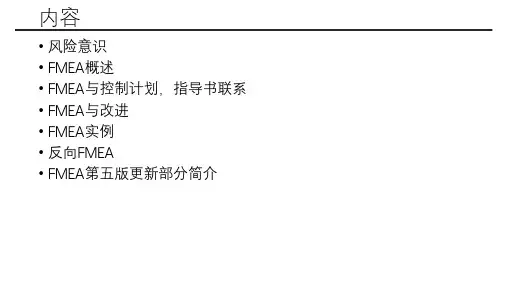 潜在失效模式分析FMEA第五版教材ppt课件