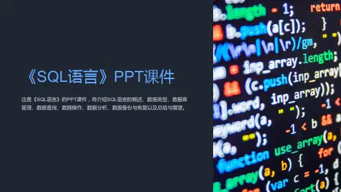 《SQL语言》课件