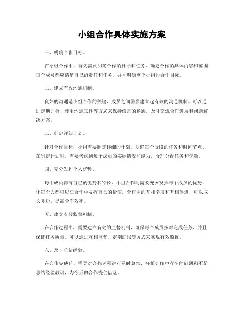 小组合作具体实施方案
