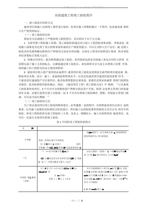 房屋建筑工程竣工验收程序