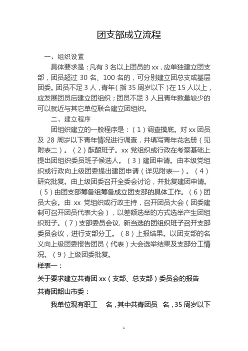 团支部成立流程