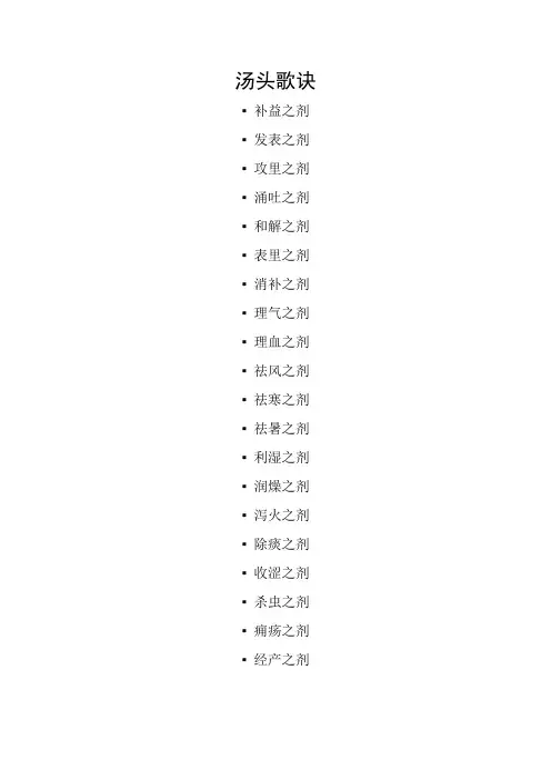(完整word版)汤头歌诀