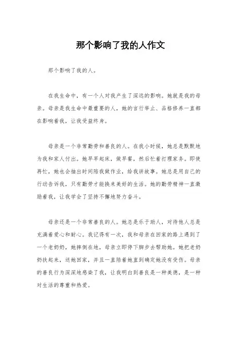 那个影响了我的人作文