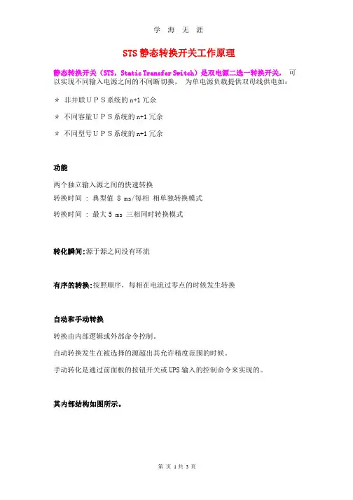STS静态转换开关工作原理.pptx