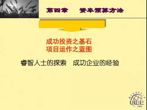 公司理财资本预算方法(PPT 36张)