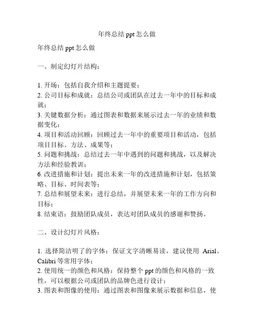 年终总结ppt怎么做