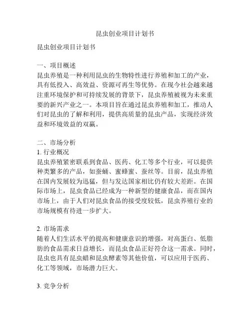 昆虫创业项目计划书