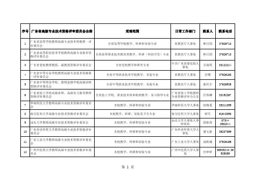 职称评定：广东省高评委会