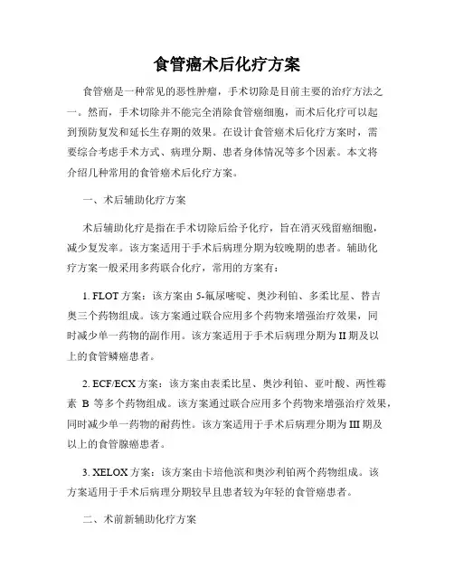 食管癌术后化疗方案