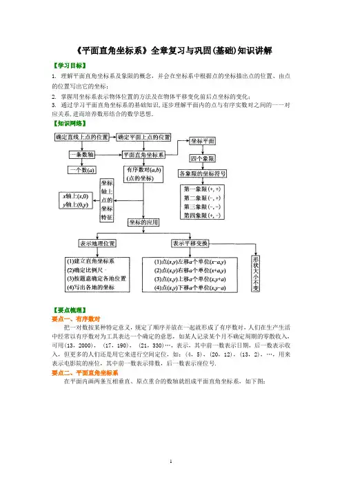 (学生~基础)《平面直角坐标系》全章复习与巩固 知识讲解