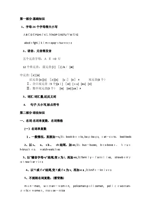 小学基础语法汇总(完美版)