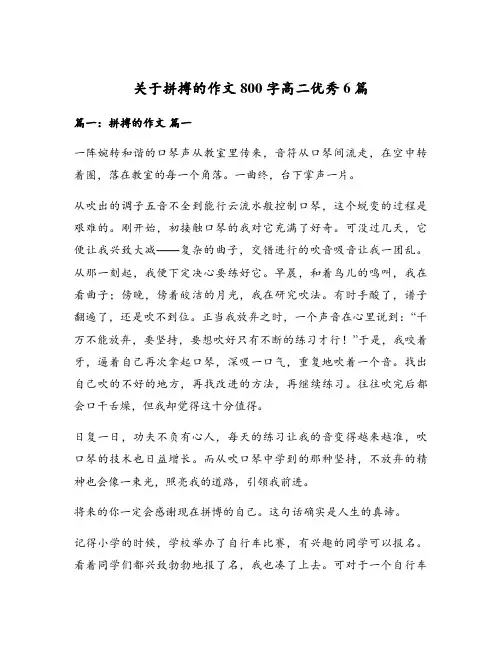 关于拼搏的作文800字高二优秀6篇