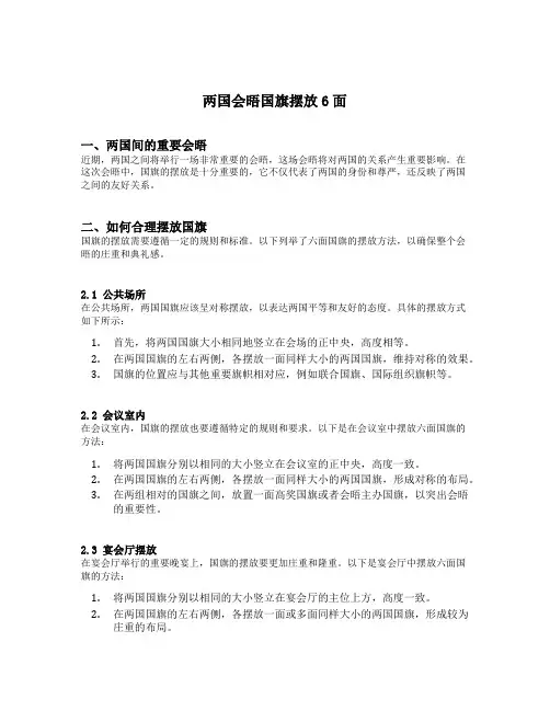 两国会晤国旗摆放6面