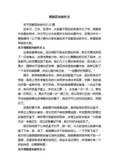 关于观察昆虫的作文13篇
