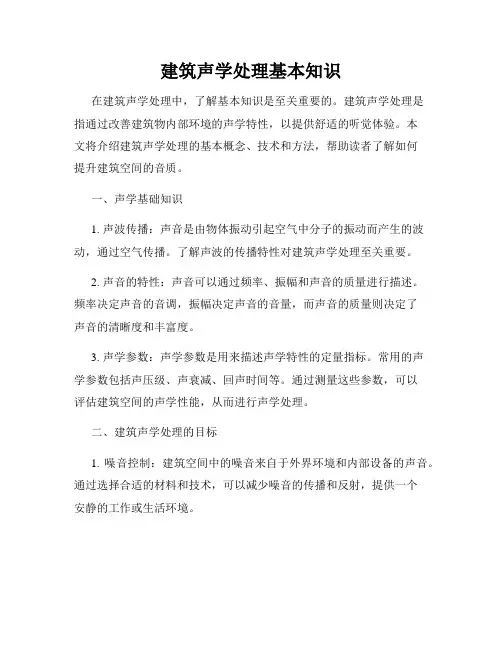 建筑声学处理基本知识