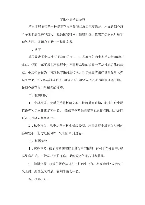 苹果中层植锡技巧