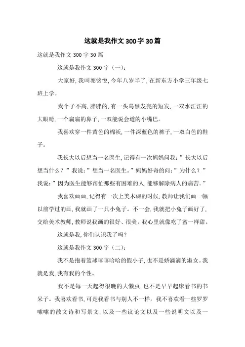 这就是我作文300字30篇