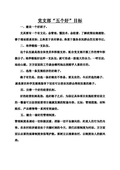 党支部“五个好”目标