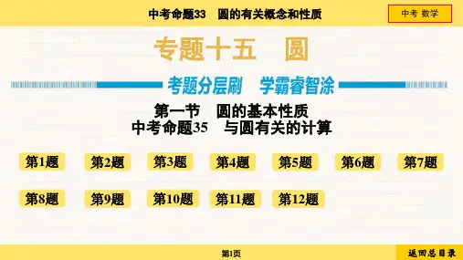 2024年中考数学总复习专题15圆命题33圆的有关概念和性质