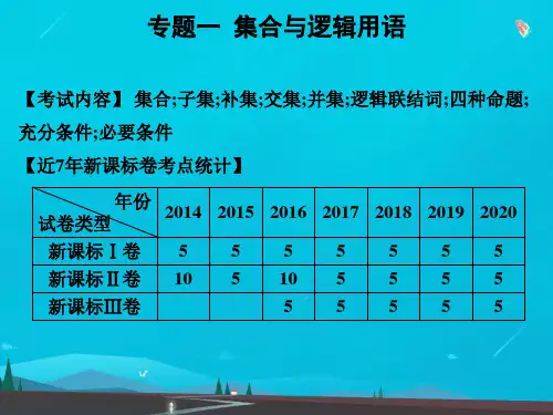 高考数学艺体生文化课总复习第一章客观题专题一集合与逻辑用语点金课件