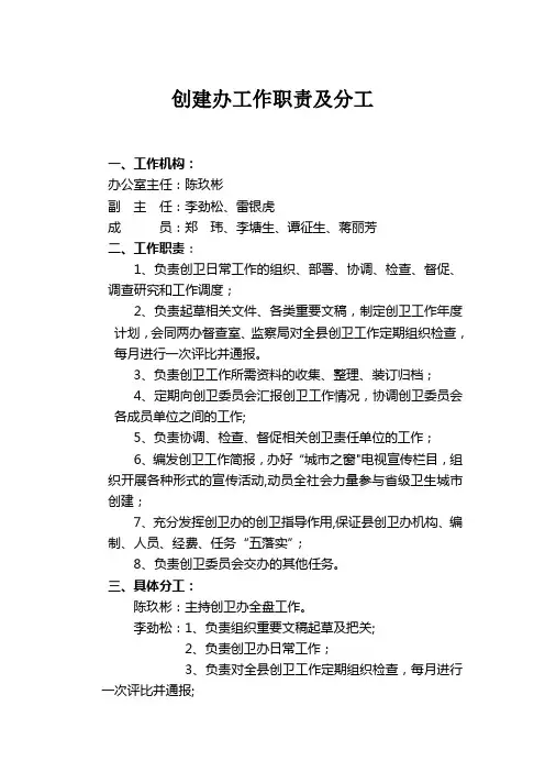 创建办工作职责