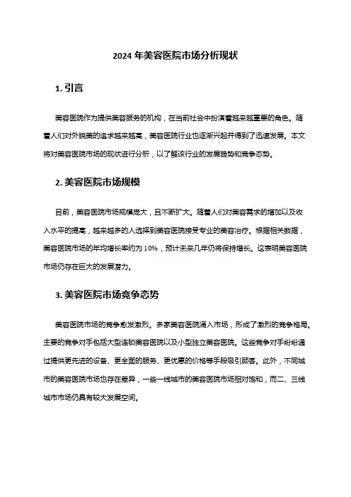 2024年美容医院市场分析现状