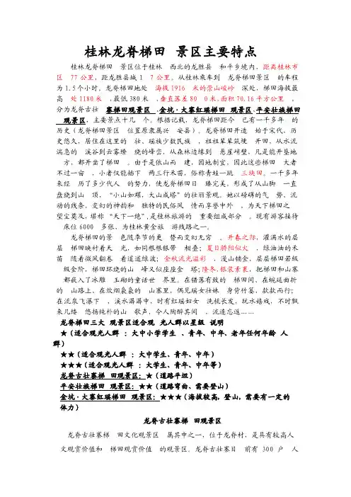 桂林龙脊梯田景区主要特点